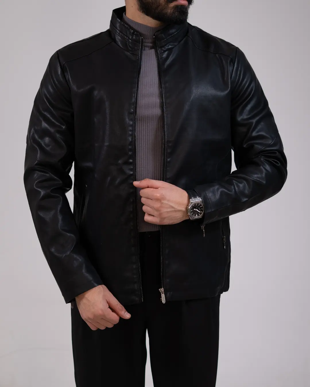 کاپشن چرم کلاسیک آرمان-کد5487